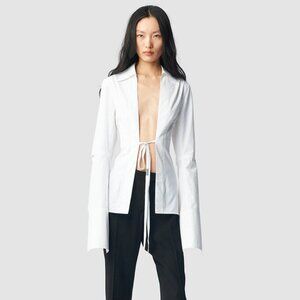 Ann Demeulemeester White Linsey Shirt SZ 36